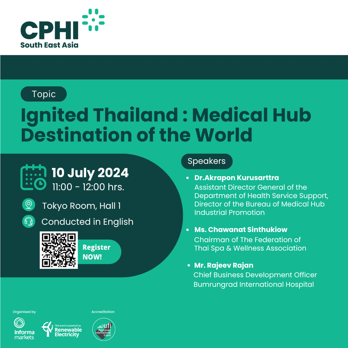 ขอเชิญร่วมงาน CPHI South East Asia 1012 July 2025 Hall 13 Qsncc